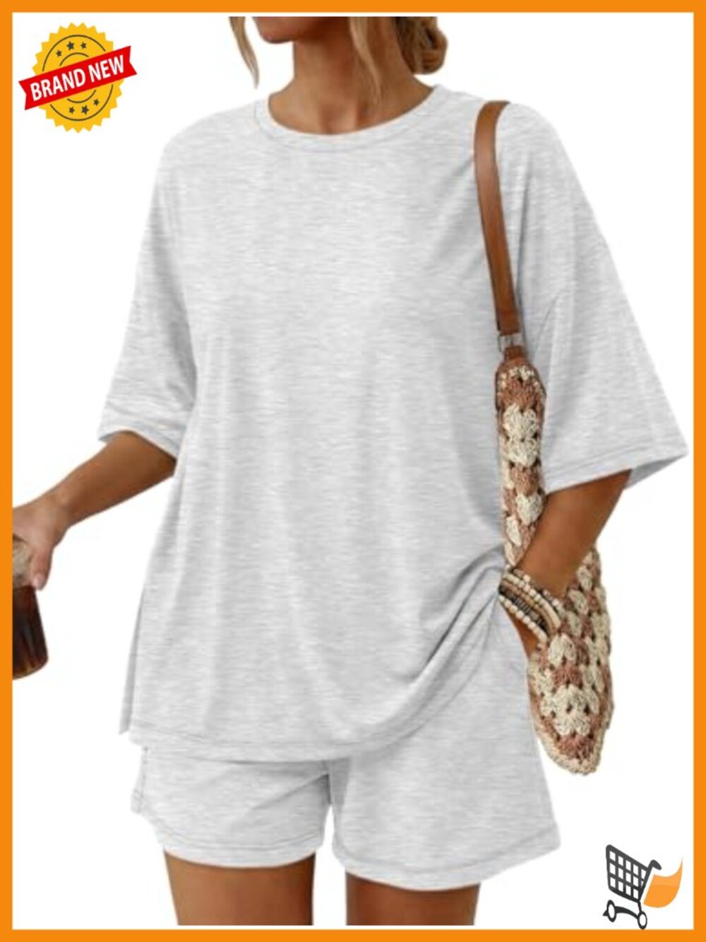 Women's 2 Piece Rayon Spandex Short Set Lounge Wear with Pockets